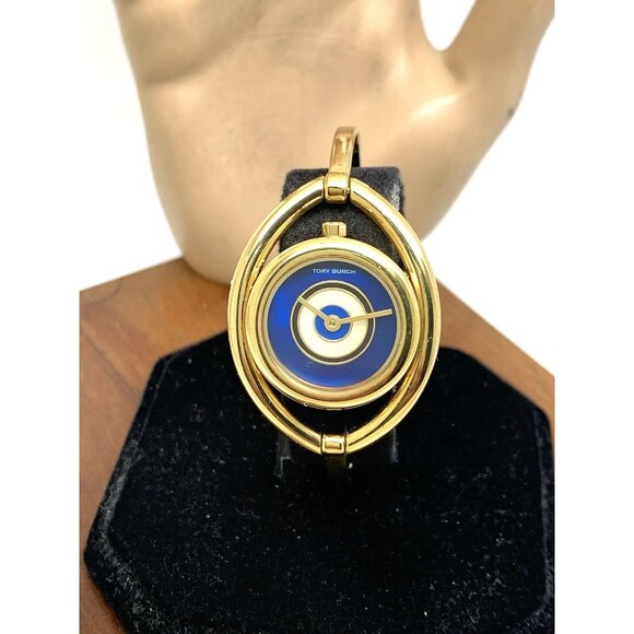 Tory Burch Women's Watch TBW5000 The Evil Eye Lucky Charm Gold Blue Dial Bangle - Picture 13 of 14